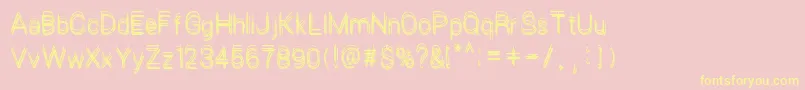 LePetitChaos-Schriftart – Gelbe Schriften auf rosa Hintergrund