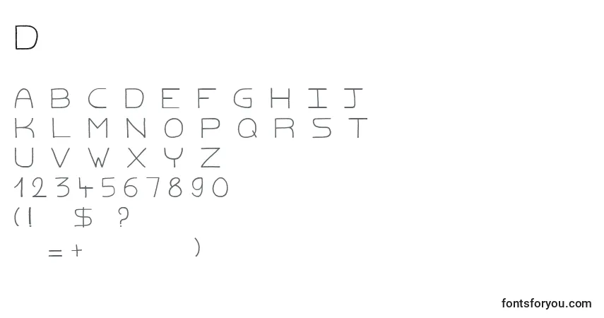 Шрифт Dirtymacadam – алфавит, цифры, специальные символы