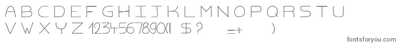 フォントDirtymacadam – 白い背景に灰色の文字