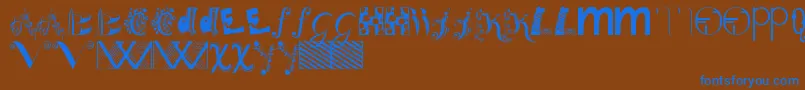Bitsnbobs Font – Blue Fonts on Brown Background