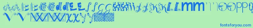 Bitsnbobs-fontti – siniset fontit vihreällä taustalla