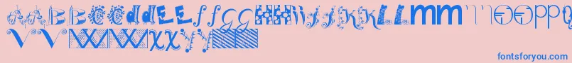 Bitsnbobs-Schriftart – Blaue Schriften auf rosa Hintergrund