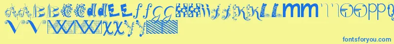 Bitsnbobs Font – Blue Fonts on Yellow Background