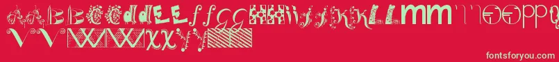 Bitsnbobs-fontti – vihreät fontit punaisella taustalla