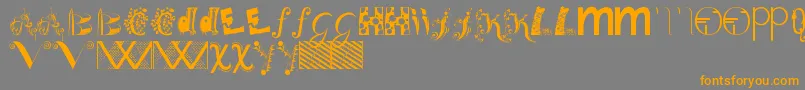 Bitsnbobs-Schriftart – Orangefarbene Schriften auf grauem Hintergrund