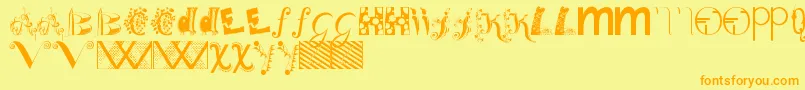 Bitsnbobs Font – Orange Fonts on Yellow Background