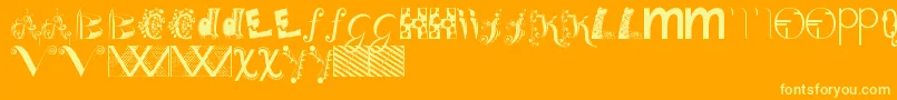 Bitsnbobs-Schriftart – Gelbe Schriften auf orangefarbenem Hintergrund
