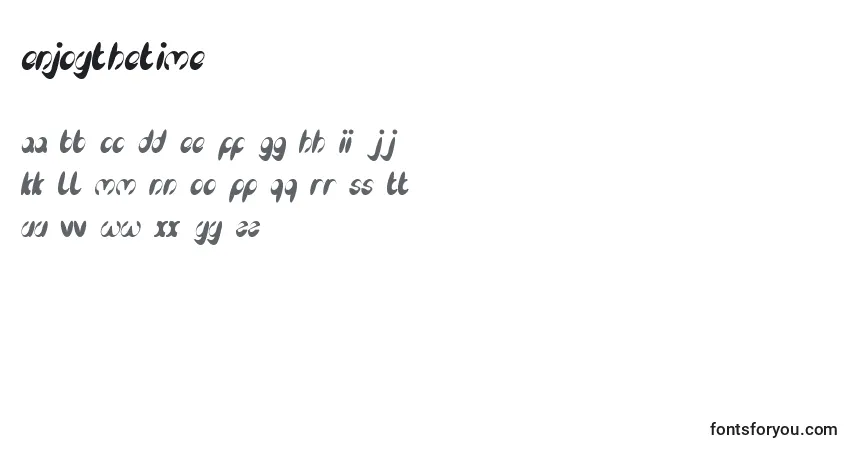 Czcionka EnjoyTheTime (77865) – alfabet, cyfry, specjalne znaki