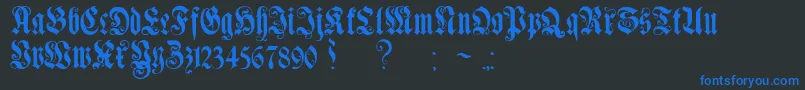 GenzschEtHeyseAlternate Font – Blue Fonts on Black Background