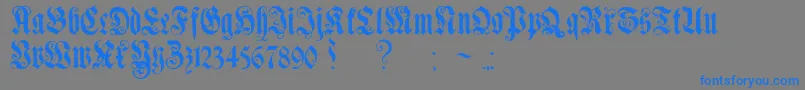 GenzschEtHeyseAlternate-Schriftart – Blaue Schriften auf grauem Hintergrund