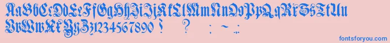 Weitere Informationen zur GenzschEtHeyseAlternate-Schriftart GenzschEtHeyseAlternate-Schriftart – Blaue Schriften auf rosa Hintergrund