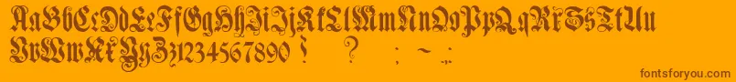 Fonte GenzschEtHeyseAlternate – fontes marrons em um fundo laranja
