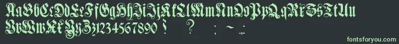 GenzschEtHeyseAlternate-fontti – vihreät fontit mustalla taustalla