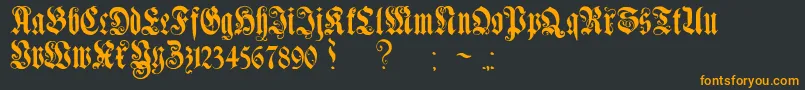 フォントGenzschEtHeyseAlternate – 黒い背景にオレンジの文字