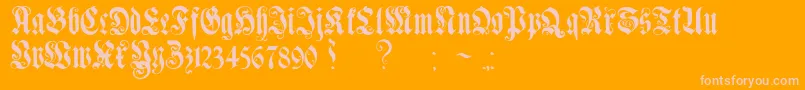 フォントGenzschEtHeyseAlternate – オレンジの背景にピンクのフォント