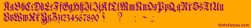 GenzschEtHeyseAlternate Font – Purple Fonts on Orange Background