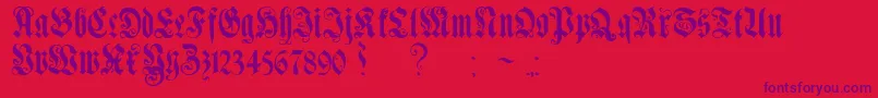 GenzschEtHeyseAlternate-Schriftart – Violette Schriften auf rotem Hintergrund