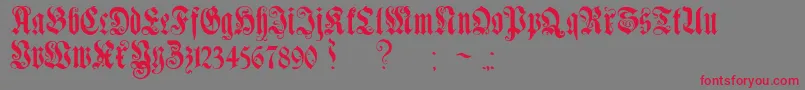 GenzschEtHeyseAlternate-Schriftart – Rote Schriften auf grauem Hintergrund