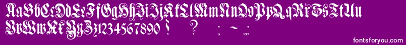 fuente GenzschEtHeyseAlternate – Fuentes Blancas Sobre Fondo Morado