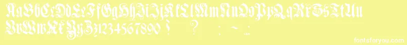 GenzschEtHeyseAlternate Font – White Fonts on Yellow Background