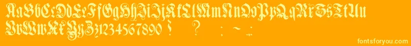 fuente GenzschEtHeyseAlternate – Fuentes Amarillas Sobre Fondo Naranja