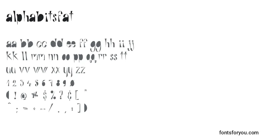 Шрифт AlphabitsFat – алфавит, цифры, специальные символы