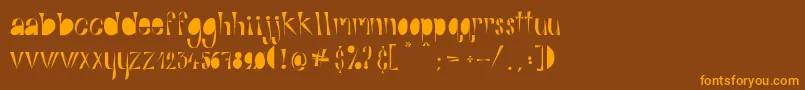 AlphabitsFat-Schriftart – Orangefarbene Schriften auf braunem Hintergrund