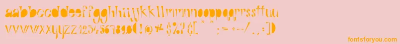 AlphabitsFat-Schriftart – Orangefarbene Schriften auf rosa Hintergrund