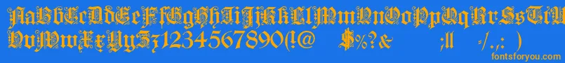 Dearest Font – Orange Fonts on Blue Background