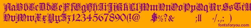 Dearest Font – Purple Fonts on Orange Background