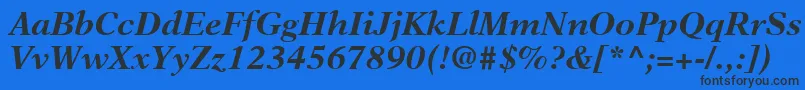 NewAsterLtBoldItalic Font – Black Fonts on Blue Background