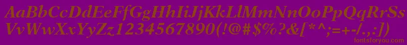 NewAsterLtBoldItalic Font – Brown Fonts on Purple Background