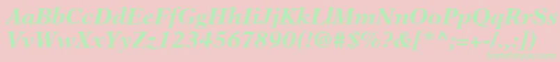 NewAsterLtBoldItalic Font – Green Fonts on Pink Background