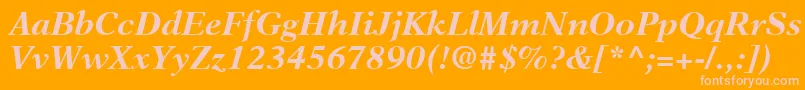 NewAsterLtBoldItalic Font – Pink Fonts on Orange Background