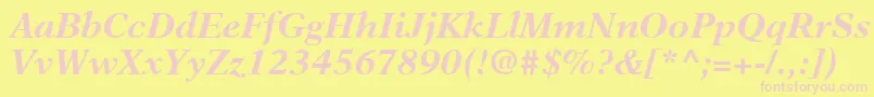 NewAsterLtBoldItalic Font – Pink Fonts on Yellow Background