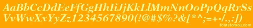 NewAsterLtBoldItalic Font – Yellow Fonts on Orange Background