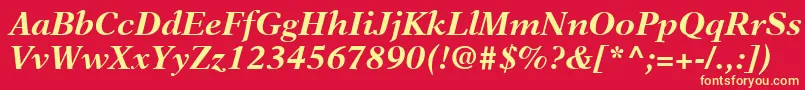 NewAsterLtBoldItalic Font – Yellow Fonts on Red Background