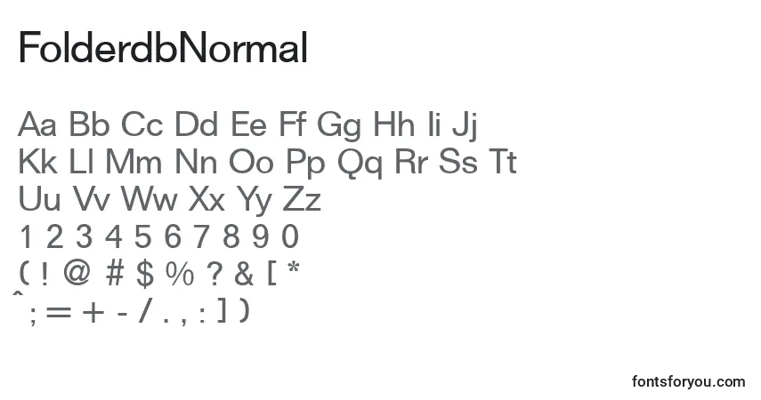 A fonte FolderdbNormal – alfabeto, números, caracteres especiais