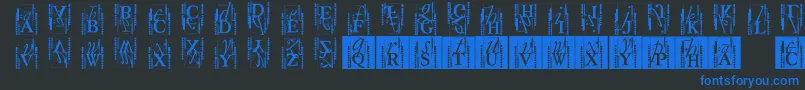 Typoasisinitials Font – Blue Fonts on Black Background