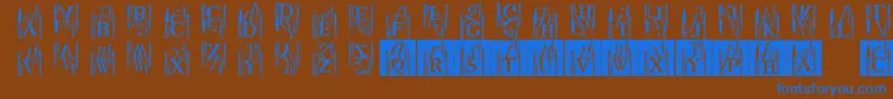 Typoasisinitials Font – Blue Fonts on Brown Background