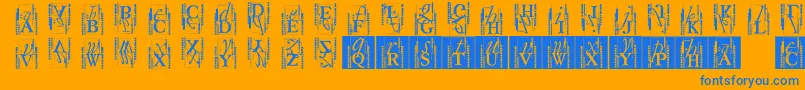 Typoasisinitials Font – Blue Fonts on Orange Background