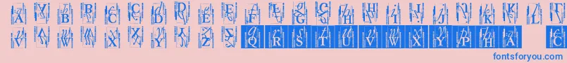 Police Typoasisinitials – polices bleues sur fond rose