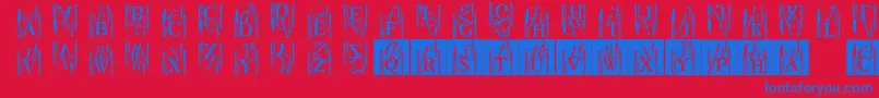 Шрифт Typoasisinitials – синие шрифты на красном фоне