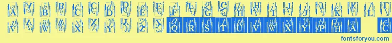 Typoasisinitials Font – Blue Fonts on Yellow Background