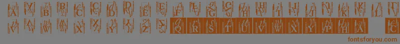 Więcej informacji o czcionce Typoasisinitials Czcionka Typoasisinitials – brązowe czcionki na szarym tle