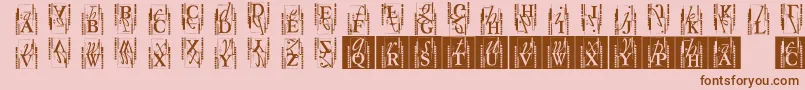 フォントTypoasisinitials – ピンクの背景に茶色のフォント