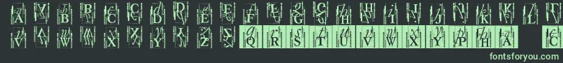 Fonte Typoasisinitials – fontes verdes em um fundo preto
