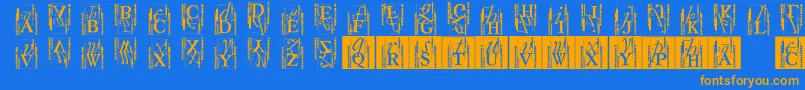 Typoasisinitials Font – Orange Fonts on Blue Background
