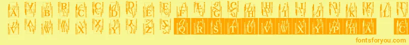 Typoasisinitials Font – Orange Fonts on Yellow Background
