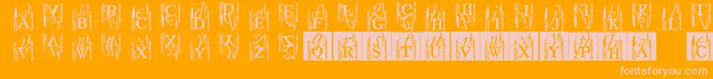 Typoasisinitials-Schriftart – Rosa Schriften auf orangefarbenem Hintergrund